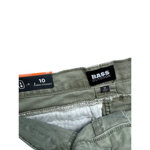 BASS OUTDOOR Women's High-Rise Canvas Cargo Pants NWT LICHEN GREEN SIZE 10 - Picture 6 of 11